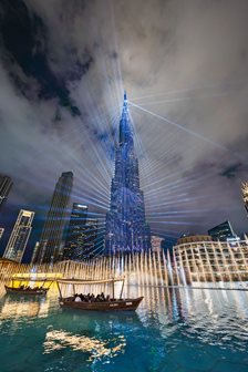 Dubajské fontány a Burdž Chalífa