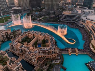 Dubajské fontány v akci