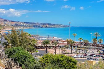 Campo Internacional, výhled na pláž Playa del Ingles